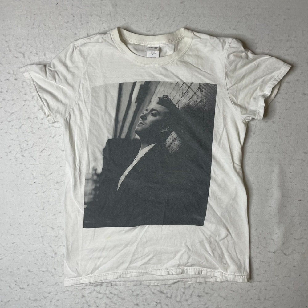 Sam Smith Mens Graphic T Shirt Size S Black‎ White Portrait Print